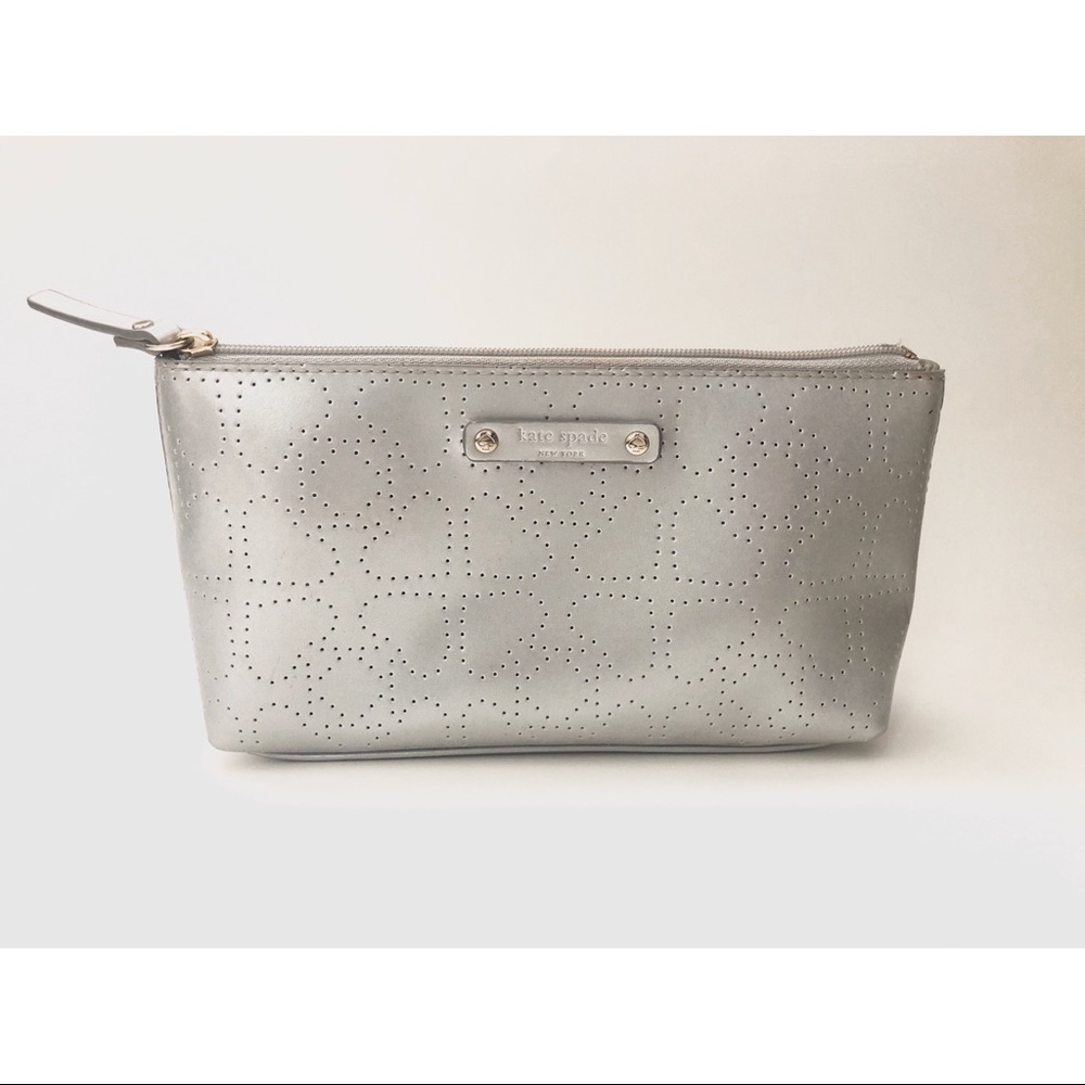 Kate Spade Silver Heart Cosmetic Bag